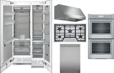 6 Piece Package Includes Refrigerator, Freezer, Cooktop, Wall Oven, Hood And Dishwasher