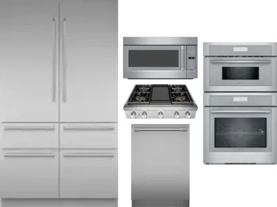 5 Piece Package Includes Refrigerator, Cooktop, Wall Oven, Microwave And Dishwasher