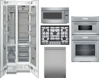 6 Piece Package Includes Refrigerator, Freezer, Cooktop, Wall Oven, Microwave And Dishwasher