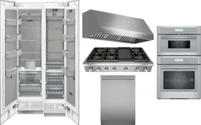 6 Piece Package Includes Refrigerator, Freezer, Cooktop, Wall Oven, Hood And Dishwasher