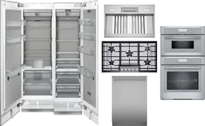 6 Piece Package Includes Refrigerator, Freezer, Cooktop, Wall Oven, Hood And Dishwasher