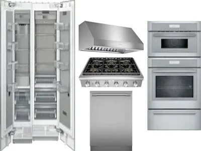 6 Piece Package Includes Refrigerator, Freezer, Cooktop, Wall Oven, Hood And Dishwasher