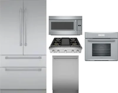 5 Piece Package Includes Refrigerator, Cooktop, Wall Oven, Microwave And Dishwasher