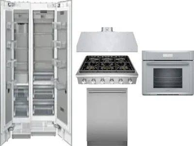 6 Piece Package Includes Refrigerator, Freezer, Cooktop, Wall Oven, Hood And Dishwasher