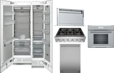 6 Piece Package Includes Refrigerator, Freezer, Cooktop, Wall Oven, Hood And Dishwasher