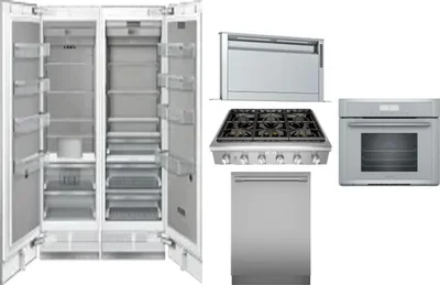 6 Piece Package Includes Refrigerator, Freezer, Cooktop, Wall Oven, Hood And Dishwasher