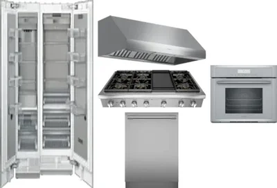 6 Piece Package Includes Refrigerator, Freezer, Cooktop, Wall Oven, Hood And Dishwasher