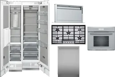 6 Piece Package Includes Refrigerator, Freezer, Cooktop, Wall Oven, Hood And Dishwasher