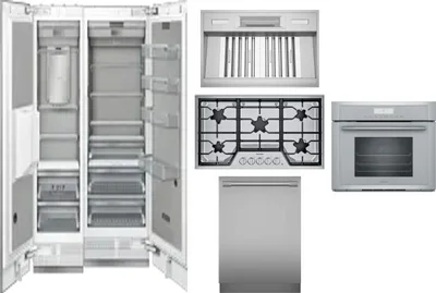 6 Piece Package Includes Refrigerator, Freezer, Cooktop, Wall Oven, Hood And Dishwasher