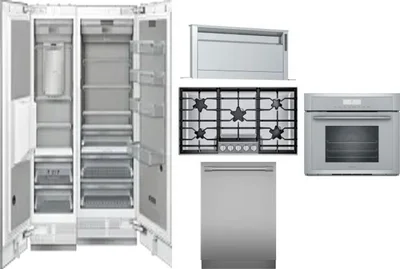 6 Piece Package Includes Refrigerator, Freezer, Cooktop, Wall Oven, Hood And Dishwasher