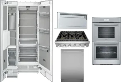 6 Piece Package Includes Refrigerator, Freezer, Cooktop, Wall Oven, Hood And Dishwasher