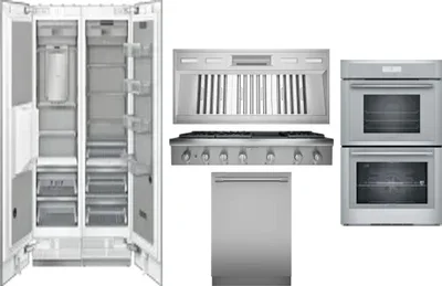 6 Piece Package Includes Refrigerator, Freezer, Cooktop, Wall Oven, Hood And Dishwasher