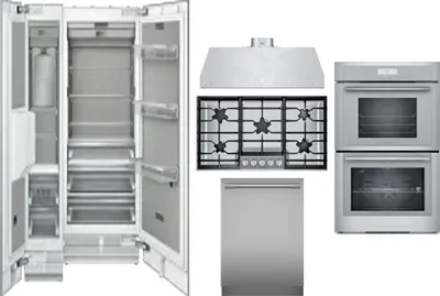 6 Piece Package Includes Refrigerator, Freezer, Cooktop, Wall Oven, Hood And Dishwasher
