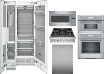 6 Piece Package Includes Refrigerator, Freezer, Cooktop, Wall Oven, Microwave And Dishwasher