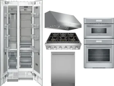 6 Piece Package Includes Refrigerator, Freezer, Cooktop, Wall Oven, Hood And Dishwasher