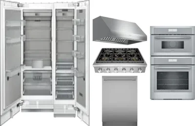 6 Piece Package Includes Refrigerator, Freezer, Cooktop, Wall Oven, Hood And Dishwasher