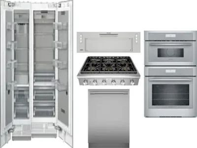6 Piece Package Includes Refrigerator, Freezer, Cooktop, Wall Oven, Hood And Dishwasher