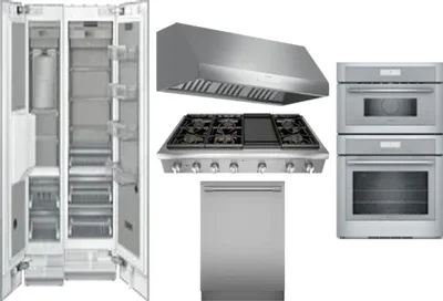 6 Piece Package Includes Refrigerator, Freezer, Cooktop, Wall Oven, Hood And Dishwasher
