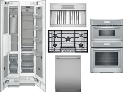 6 Piece Package Includes Refrigerator, Freezer, Cooktop, Wall Oven, Hood And Dishwasher