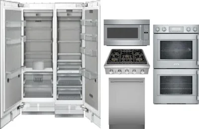 6 Piece Package Includes Refrigerator, Freezer, Cooktop, Wall Oven, Microwave And Dishwasher
