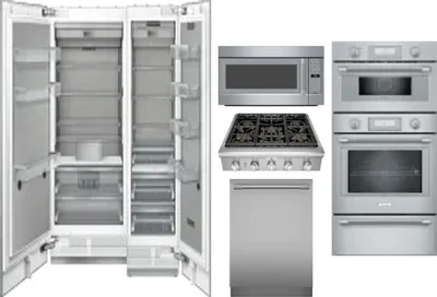 6 Piece Package Includes Refrigerator, Freezer, Cooktop, Wall Oven, Microwave And Dishwasher
