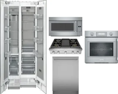 6 Piece Package Includes Refrigerator, Freezer, Cooktop, Wall Oven, Microwave And Dishwasher