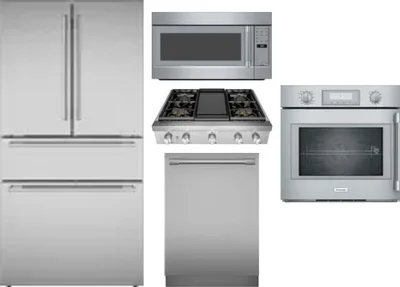 5 Piece Package Includes Refrigerator, Cooktop, Wall Oven, Microwave And Dishwasher