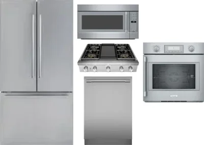 5 Piece Package Includes Refrigerator, Cooktop, Wall Oven, Microwave And Dishwasher