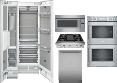 6 Piece Package Includes Refrigerator, Freezer, Cooktop, Wall Oven, Microwave And Dishwasher