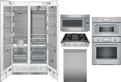6 Piece Package Includes Refrigerator, Freezer, Cooktop, Wall Oven, Microwave And Dishwasher
