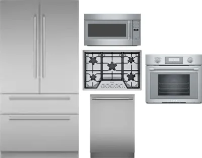5 Piece Package Includes Refrigerator, Cooktop, Wall Oven, Microwave And Dishwasher