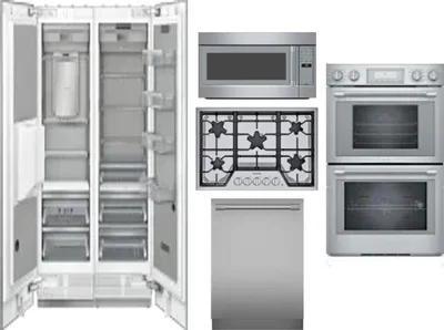 6 Piece Package Includes Refrigerator, Freezer, Cooktop, Wall Oven, Microwave And Dishwasher