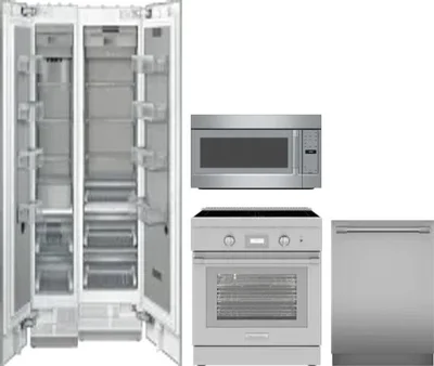 5 Piece Package Includes Refrigerator, Freezer, Range, Microwave And Dishwasher