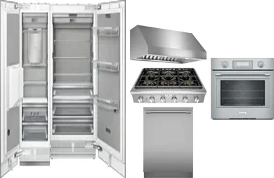 6 Piece Package Includes Refrigerator, Freezer, Cooktop, Wall Oven, Hood And Dishwasher