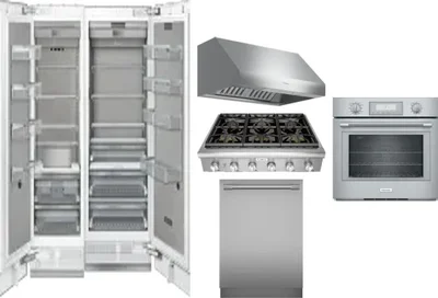 6 Piece Package Includes Refrigerator, Freezer, Cooktop, Wall Oven, Hood And Dishwasher