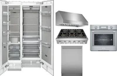 6 Piece Package Includes Refrigerator, Freezer, Cooktop, Wall Oven, Hood And Dishwasher