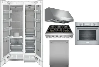 6 Piece Package Includes Refrigerator, Freezer, Cooktop, Wall Oven, Hood And Dishwasher