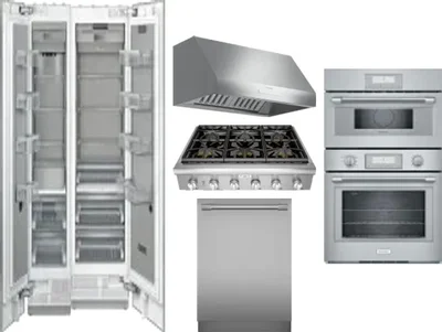 6 Piece Package Includes Refrigerator, Freezer, Cooktop, Wall Oven, Hood And Dishwasher