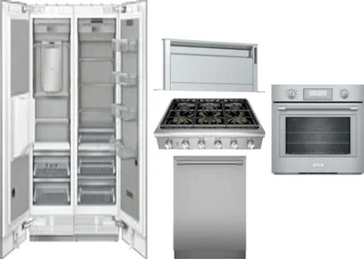 6 Piece Package Includes Refrigerator, Freezer, Cooktop, Wall Oven, Hood And Dishwasher