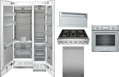 6 Piece Package Includes Refrigerator, Freezer, Cooktop, Wall Oven, Hood And Dishwasher