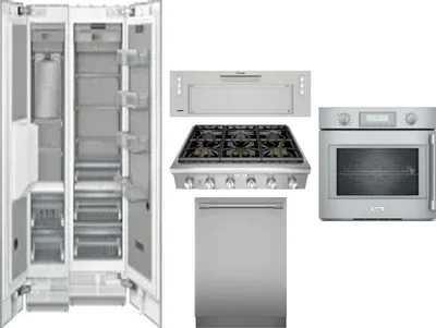 6 Piece Package Includes Refrigerator, Freezer, Cooktop, Wall Oven, Hood And Dishwasher