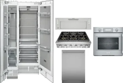 6 Piece Package Includes Refrigerator, Freezer, Cooktop, Wall Oven, Hood And Dishwasher