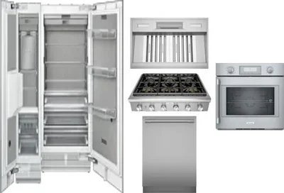 6 Piece Package Includes Refrigerator, Freezer, Cooktop, Wall Oven, Hood And Dishwasher