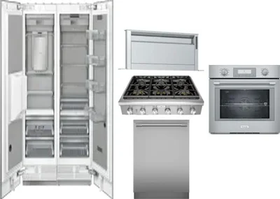 6 Piece Package Includes Refrigerator, Freezer, Cooktop, Wall Oven, Hood And Dishwasher