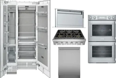6 Piece Package Includes Refrigerator, Freezer, Cooktop, Wall Oven, Hood And Dishwasher