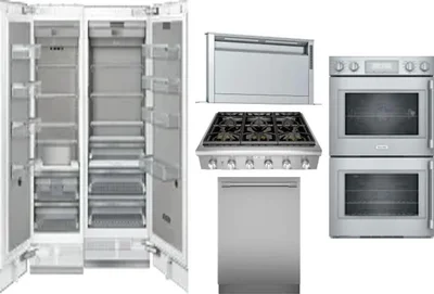 6 Piece Package Includes Refrigerator, Freezer, Cooktop, Wall Oven, Hood And Dishwasher