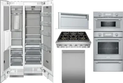 6 Piece Package Includes Refrigerator, Freezer, Cooktop, Wall Oven, Hood And Dishwasher
