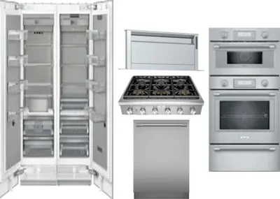 6 Piece Package Includes Refrigerator, Freezer, Cooktop, Wall Oven, Hood And Dishwasher