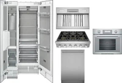 6 Piece Package Includes Refrigerator, Freezer, Cooktop, Wall Oven, Hood And Dishwasher