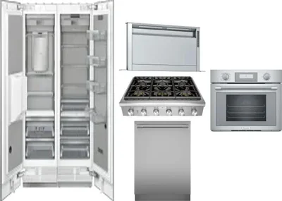 6 Piece Package Includes Refrigerator, Freezer, Cooktop, Wall Oven, Hood And Dishwasher